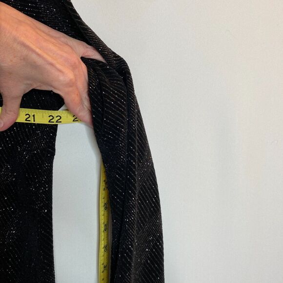 Onyx Nite Black Gorgeous Holiday Cruise Jacket Beautiful Sparkles Long Lines 2X - Picture 11 of 13